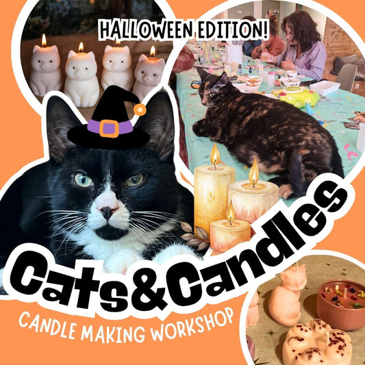 CATS & CANDLES: Halloween Candle Making Workshop 🐱🎃🕯️